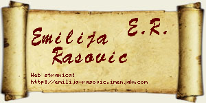 Emilija Rašović vizit kartica